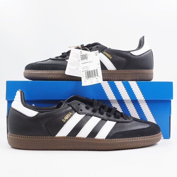 adidas Samba OG J Sneakers in Core Black/Cloud White - Juniors Size 7 IE3676 NEW - Picture 1 of 12